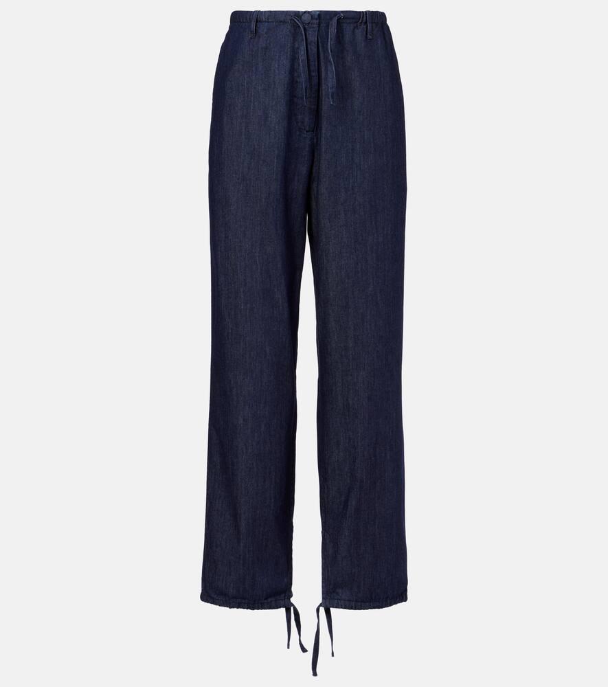 dries van noten denim straight pants