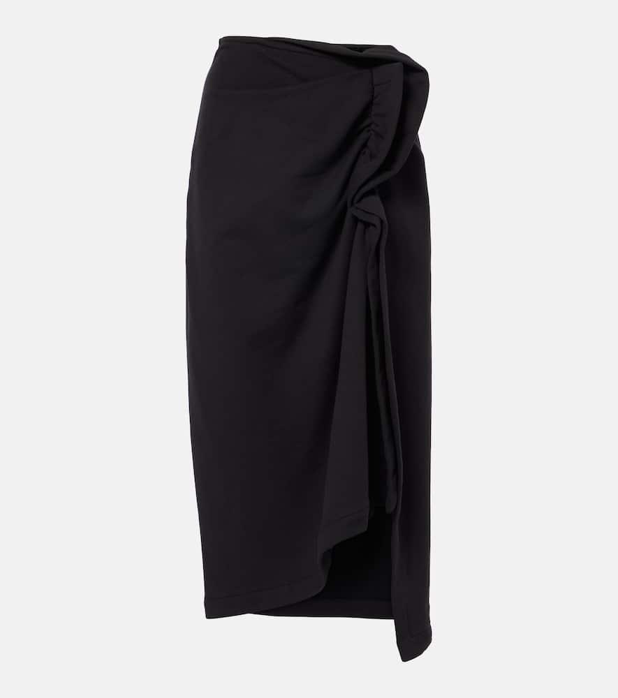 dries van noten draped asymmetric jersey midi skirt