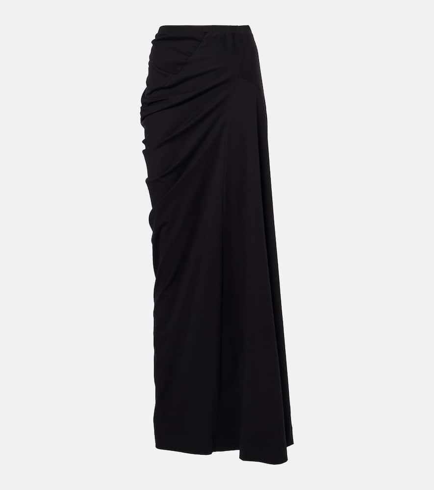 dries van noten draped cotton jersey maxi skirt