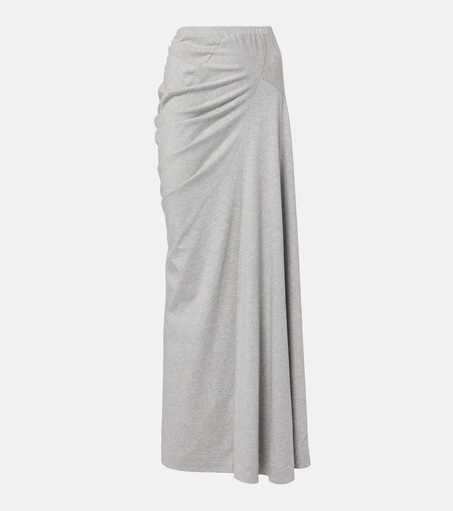 dries van noten draped cotton jersey maxi skirt