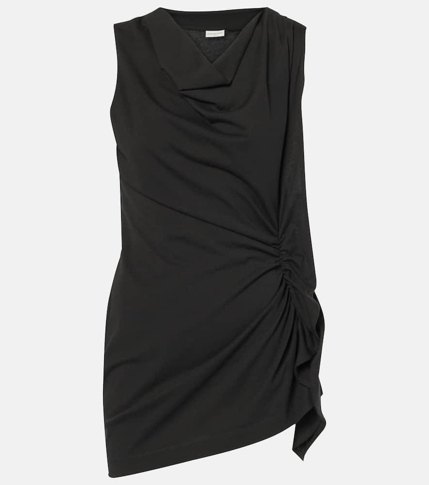 dries van noten draped cotton jersey top