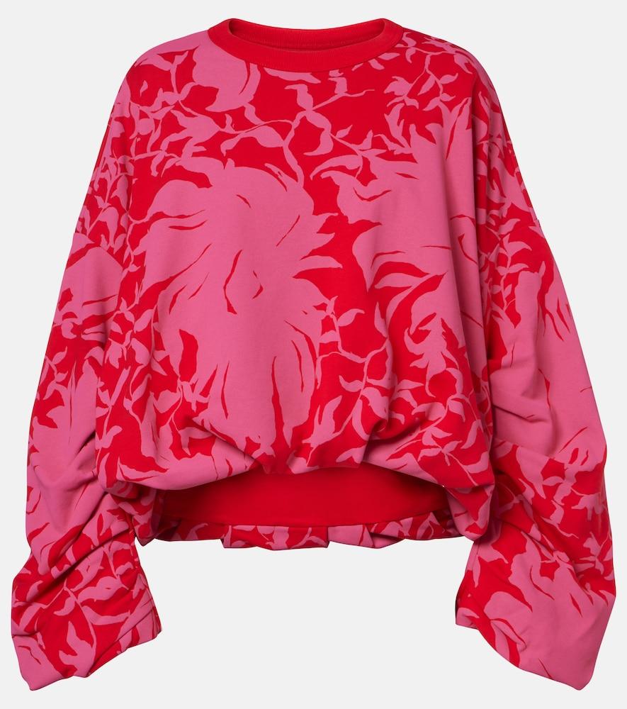 dries van noten draped floral cotton jersey sweatshirt