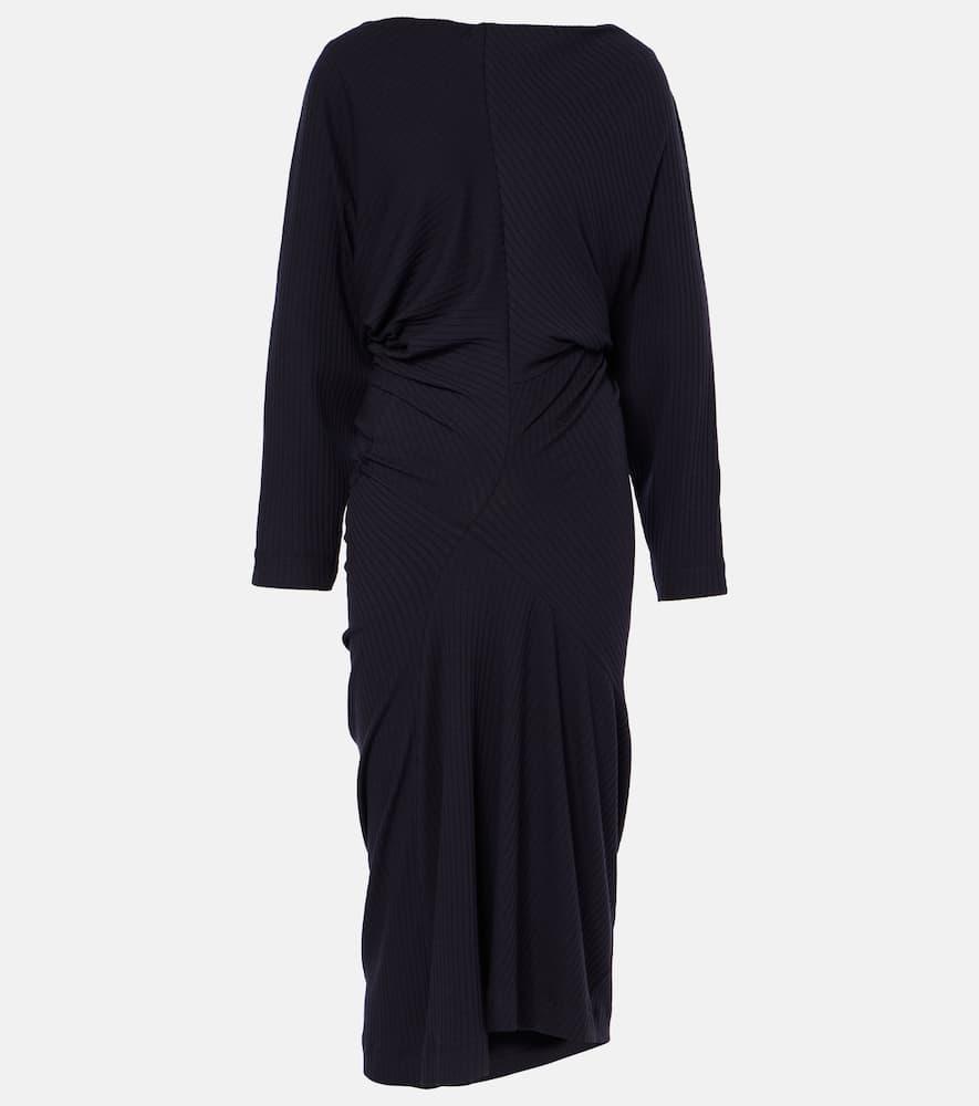 dries van noten draped jersey midi dress