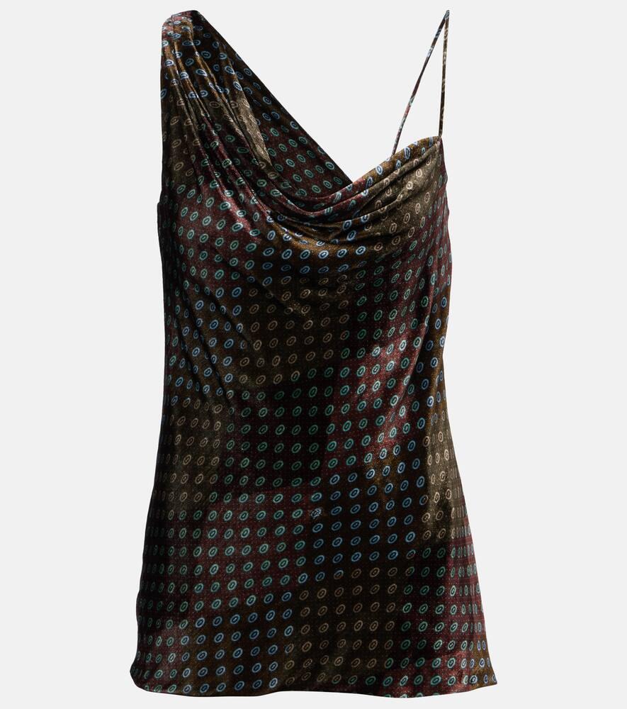 dries van noten draped printed velvet top