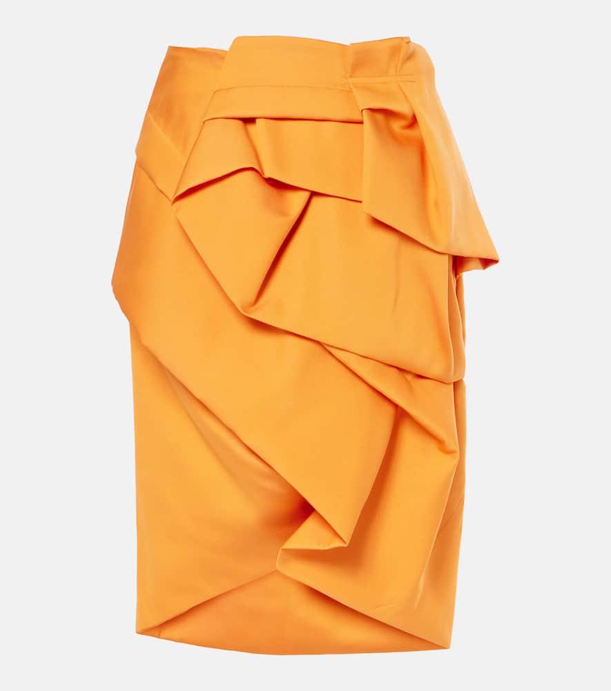 dries van noten draped satin midi skirt