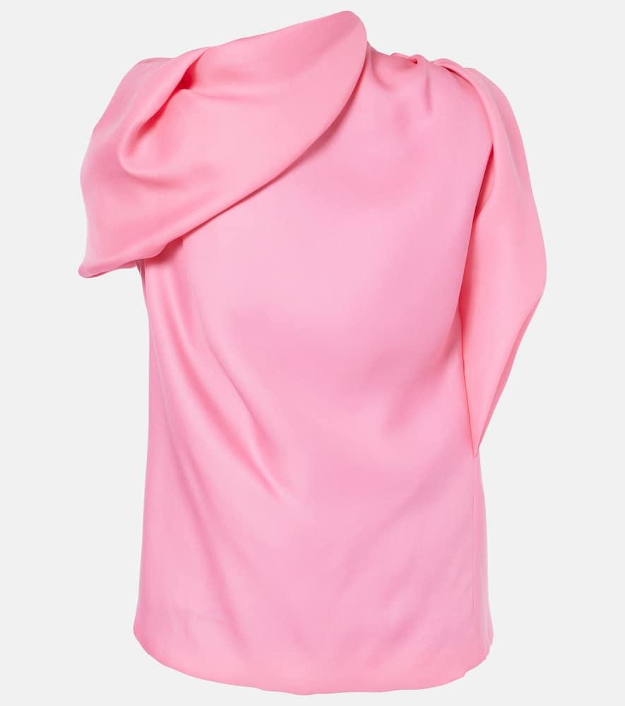 dries van noten draped silk satin top