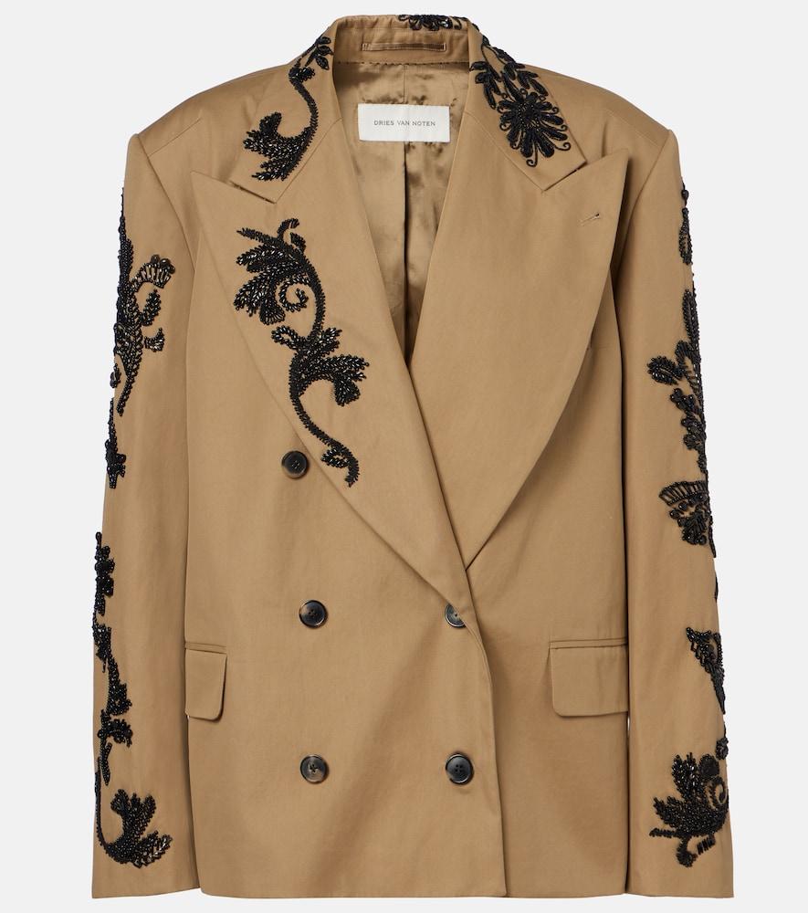 dries van noten embellished cotton double