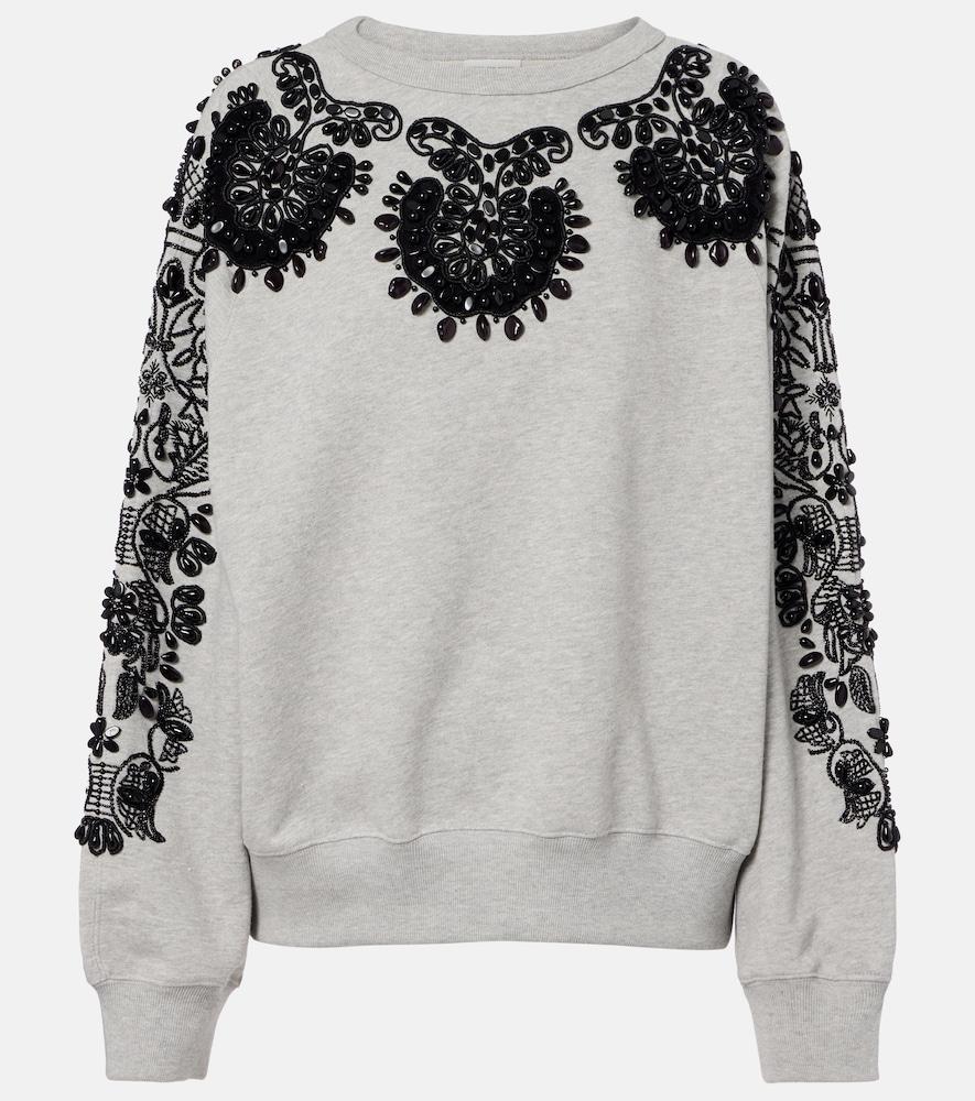 dries van noten embellished cotton jersey sweatshirt