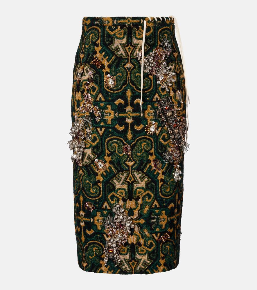 dries van noten embellished pencil skirt