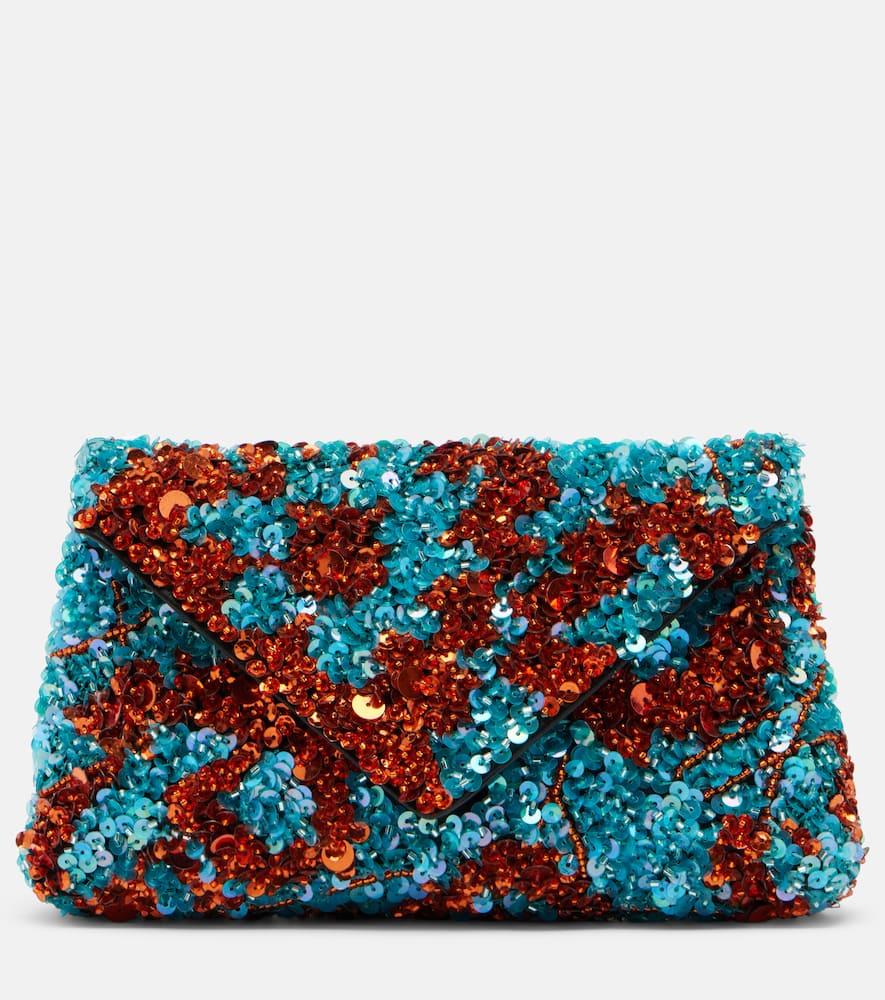 dries van noten embellished satin clutch