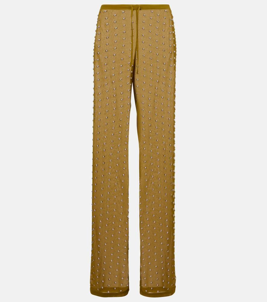 dries van noten embellished straight pants