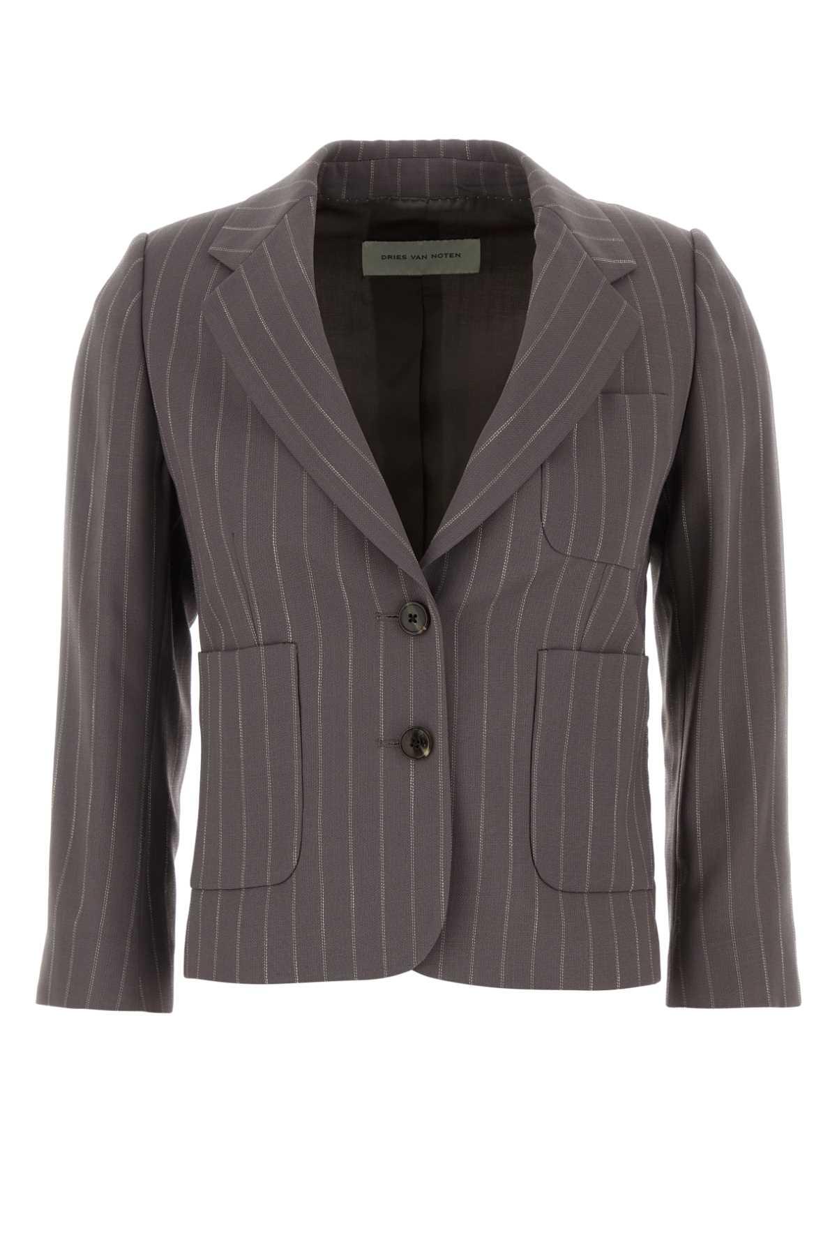 dries van noten embroidered wool blend bamis blazer