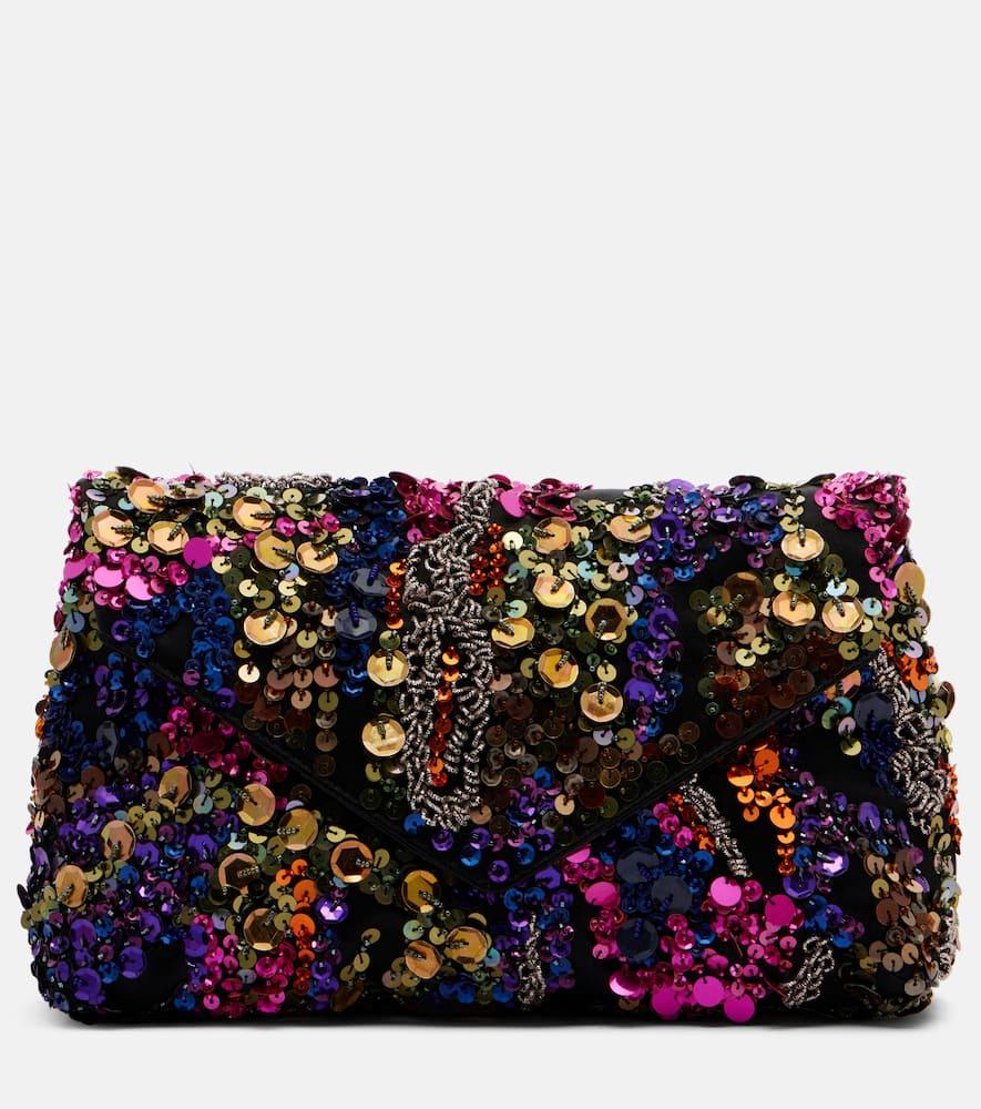 dries van noten envelope medium sequined satin clutch