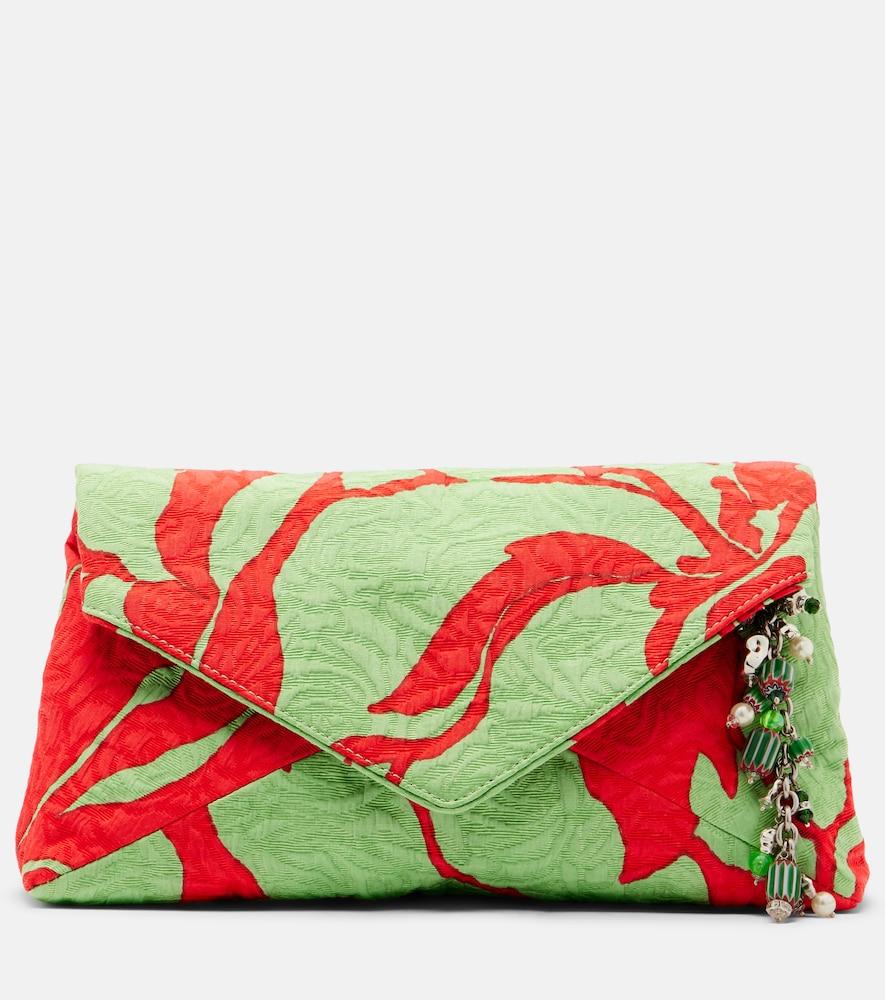 dries van noten envelope small jacquard clutch