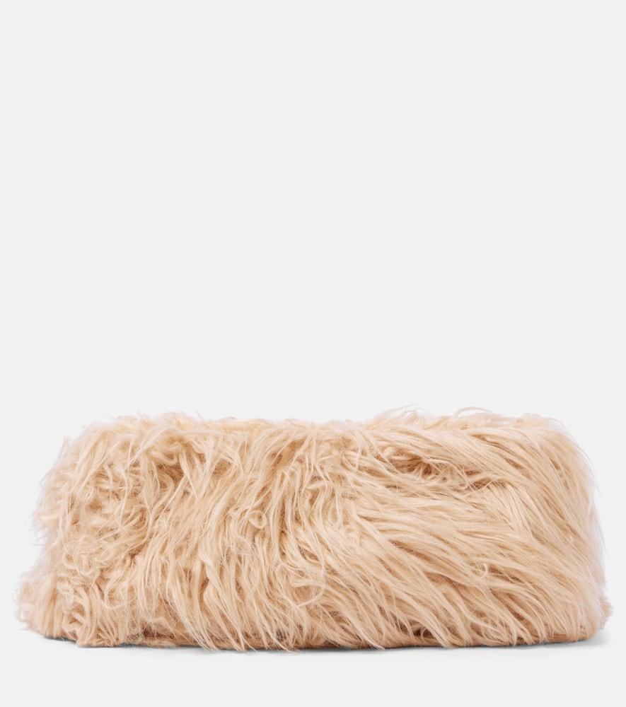 dries van noten faux fur clutch