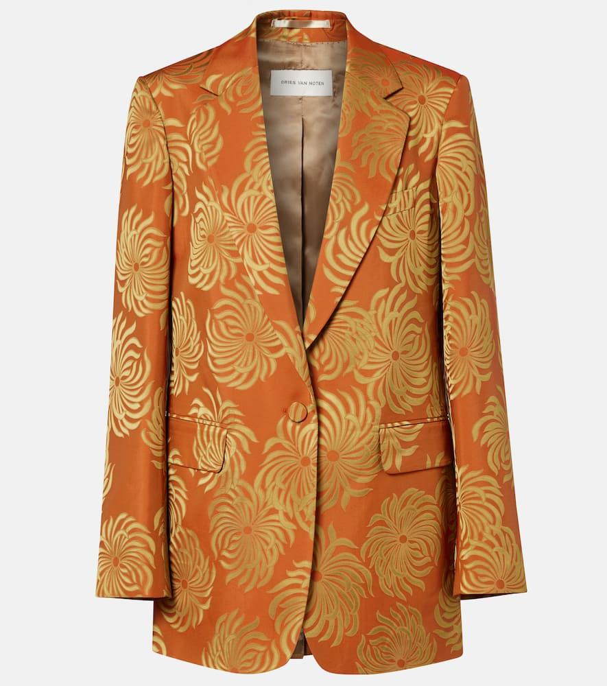 dries van noten floral jacquard blazer