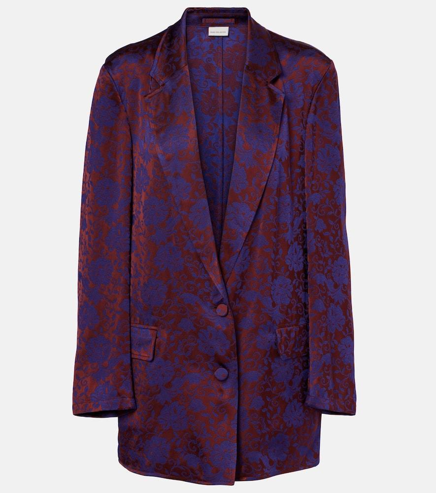 dries van noten floral jacquard blazer