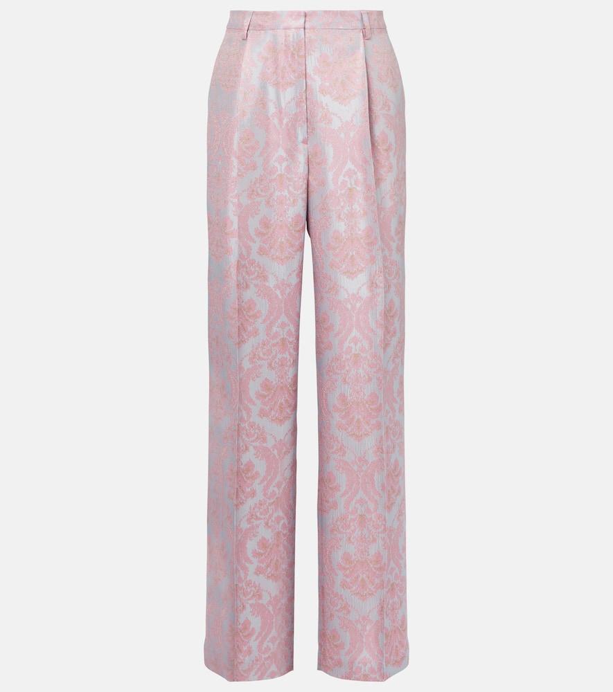 dries van noten floral jacquard straight pants