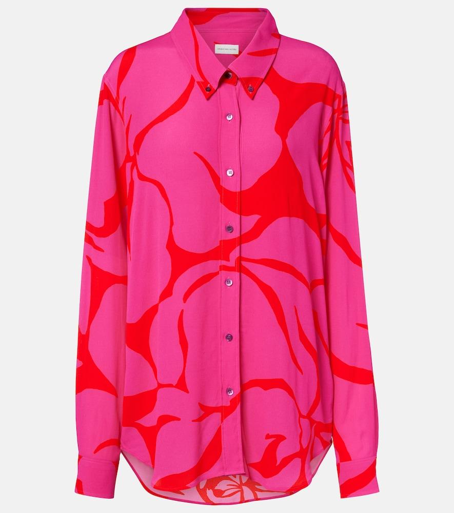 dries van noten floral oversized shirt