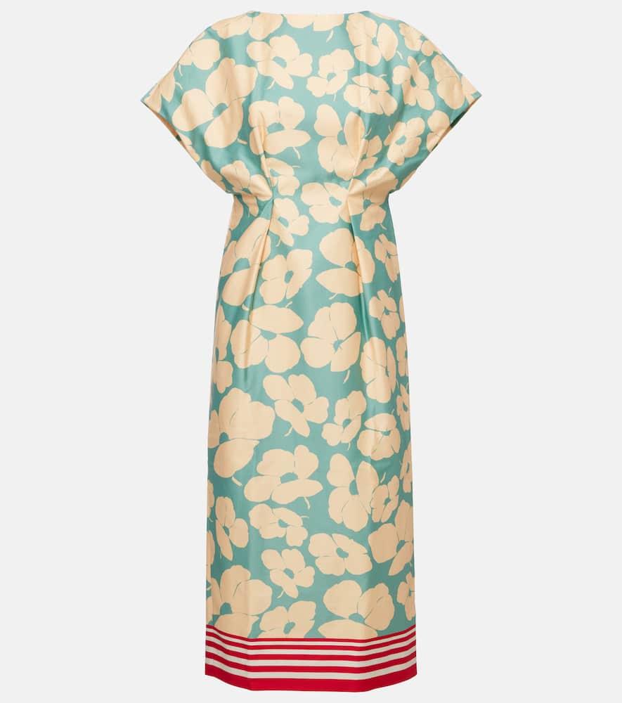 dries van noten floral satin midi dress