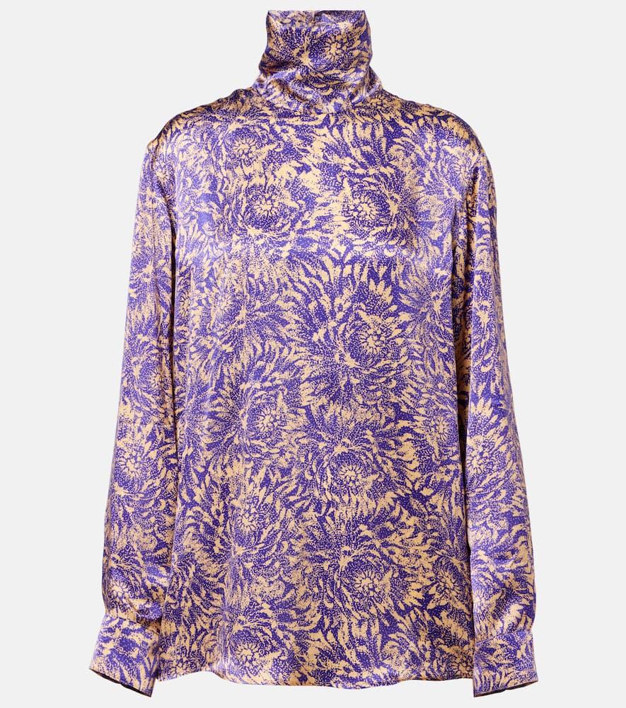 dries van noten floral silk satin blouse