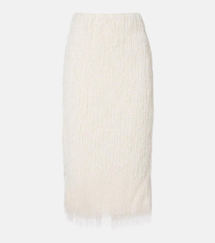 dries van noten fringed midi skirt