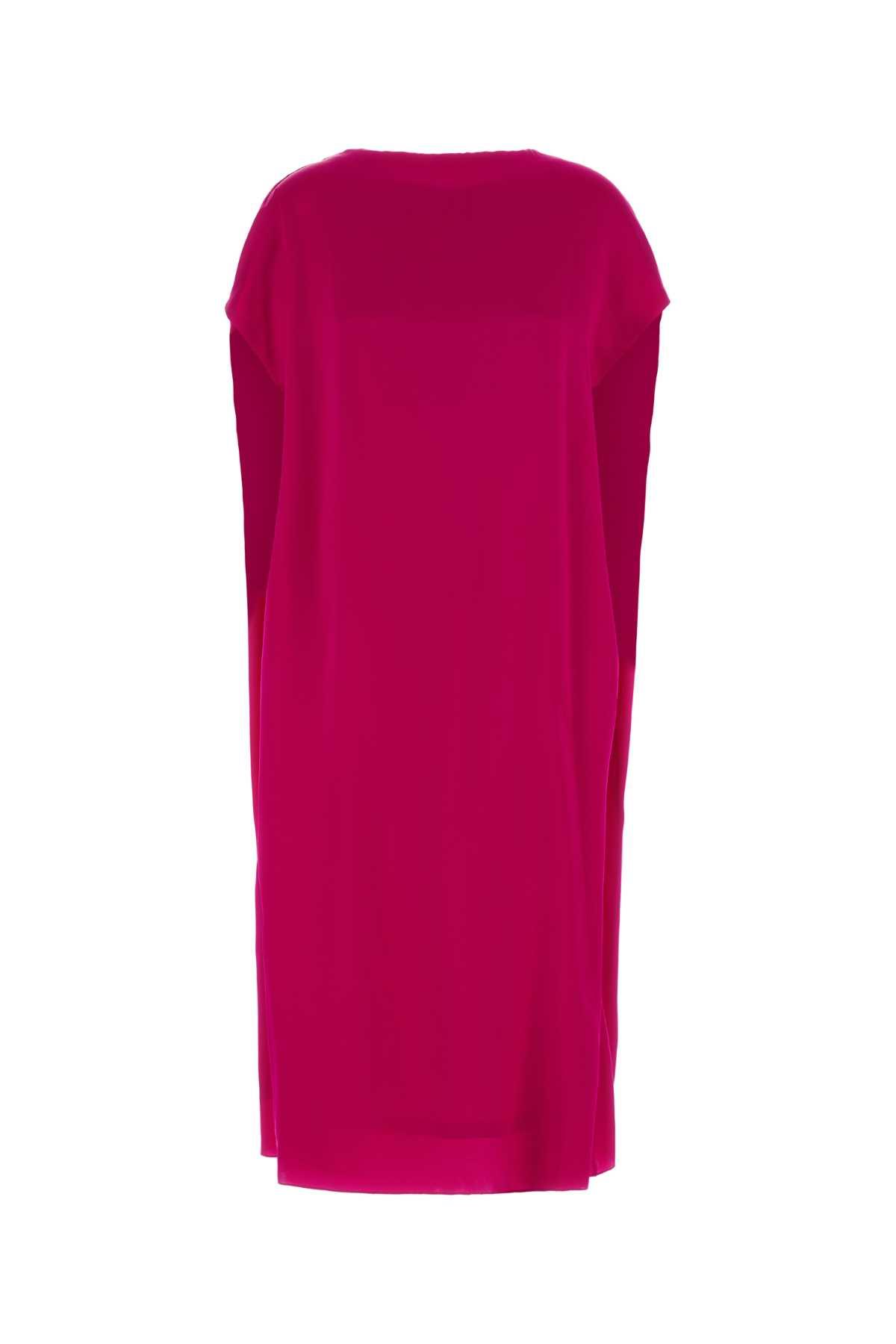 dries van noten fuchsia satin diria dress