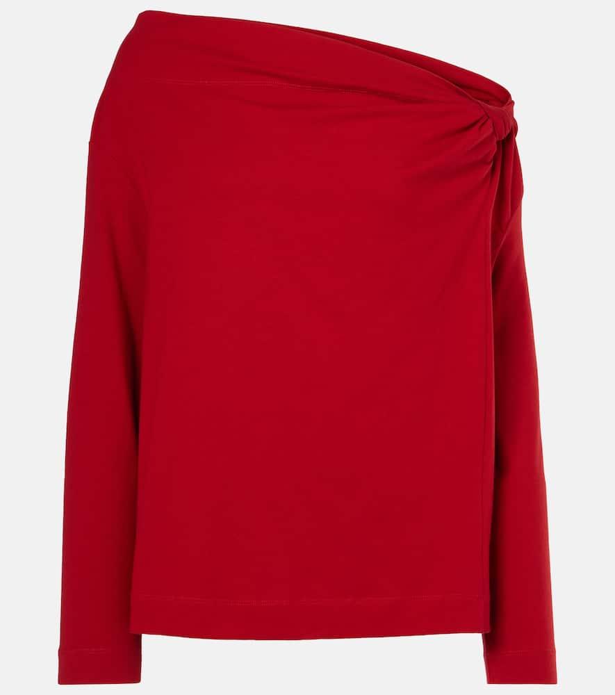 dries van noten gathered cotton jersey top