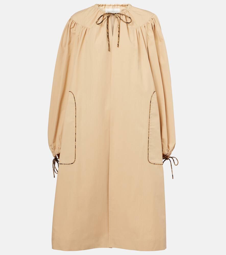 dries van noten gathered cotton poplin coat