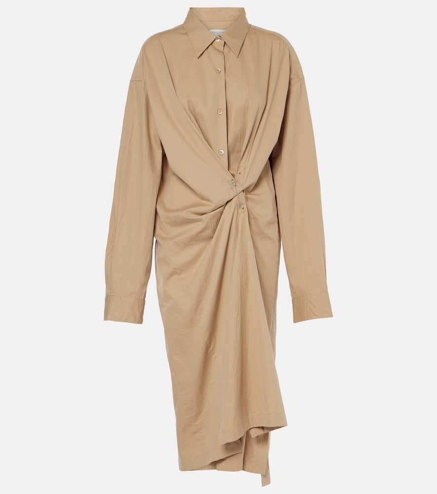 dries van noten gathered cotton shirtdress