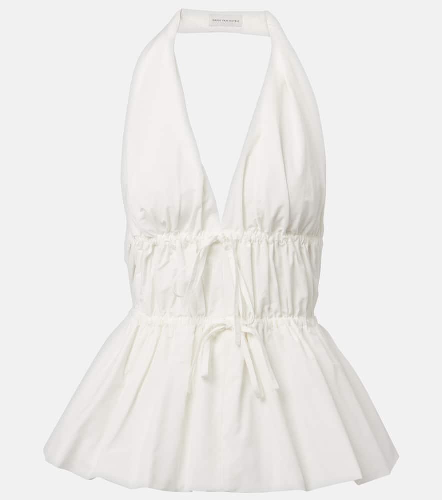 dries van noten gathered halterneck top