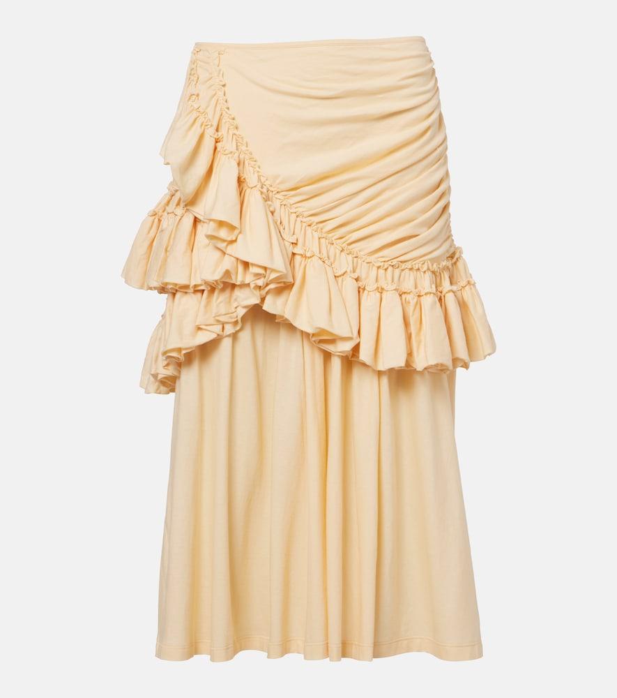 dries van noten humairah cotton midi skirt