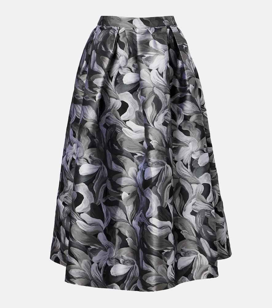 dries van noten jacquard midi skirt