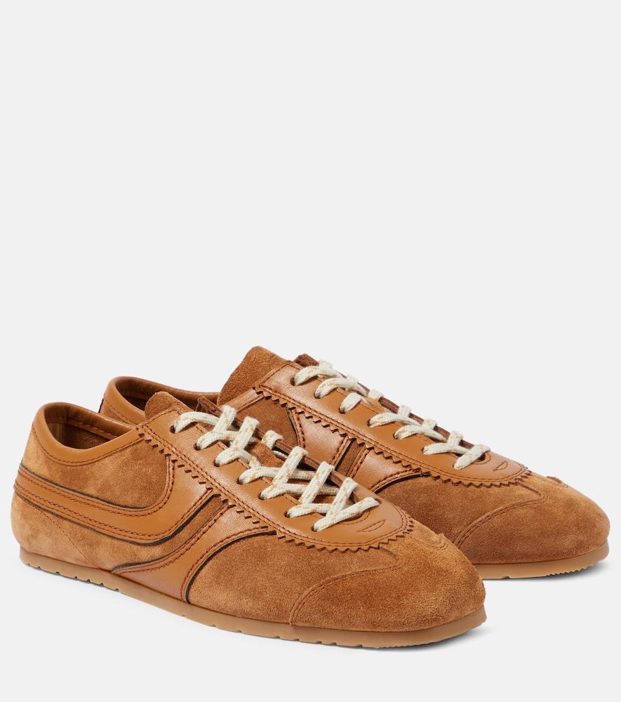 dries van noten leather and suede sneakers