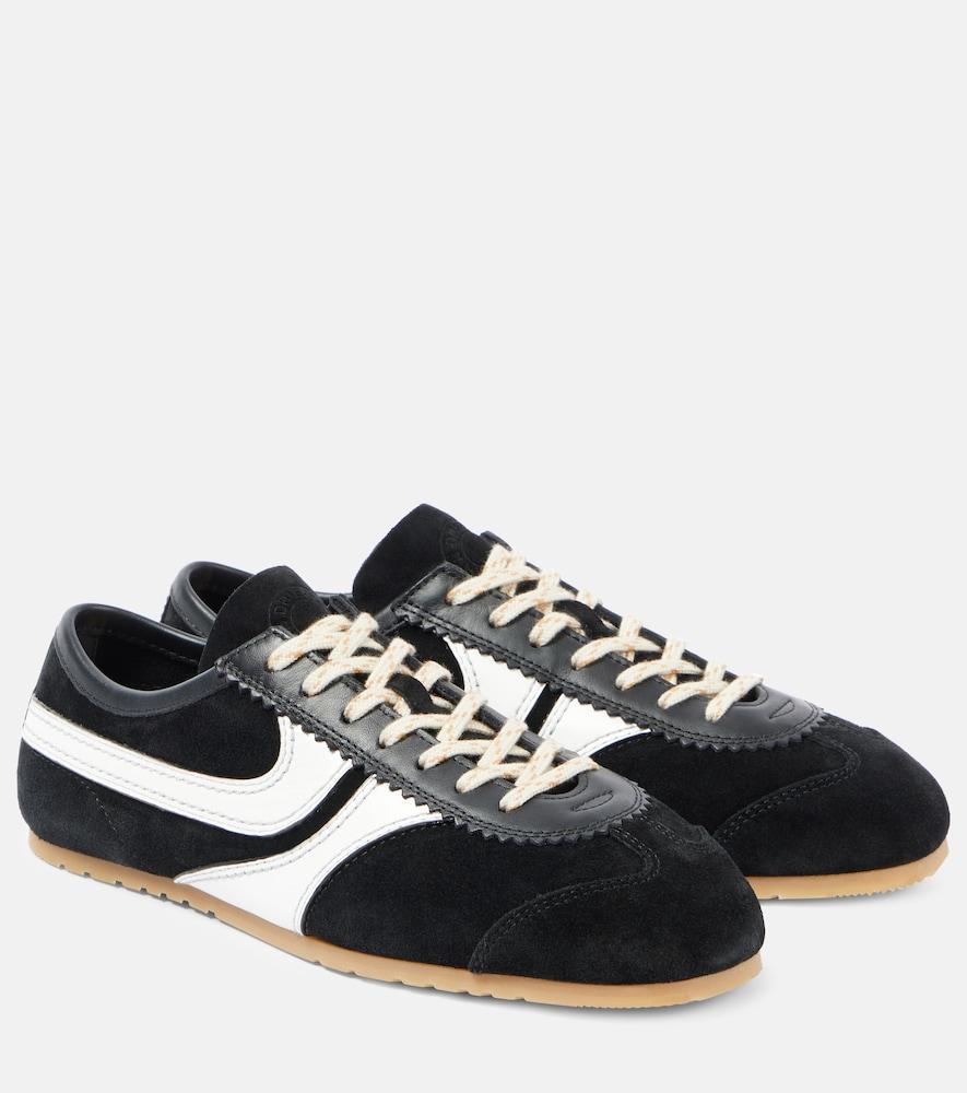 dries van noten leather and suede sneakers