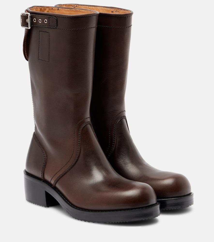 dries van noten leather biker boots