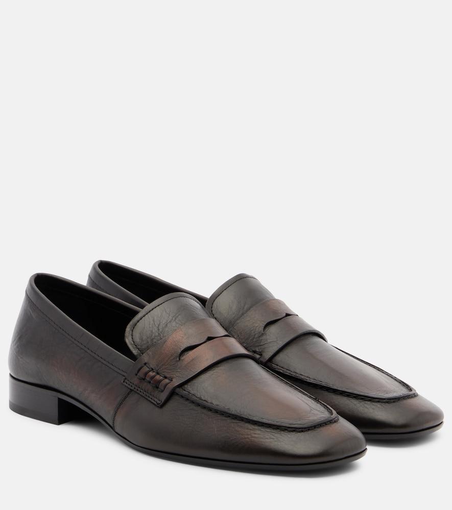 dries van noten leather penny loafers