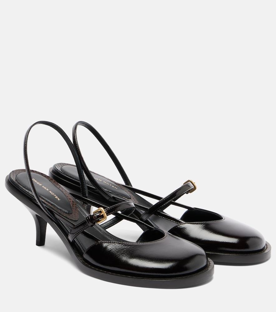 dries van noten leather slingback pumps