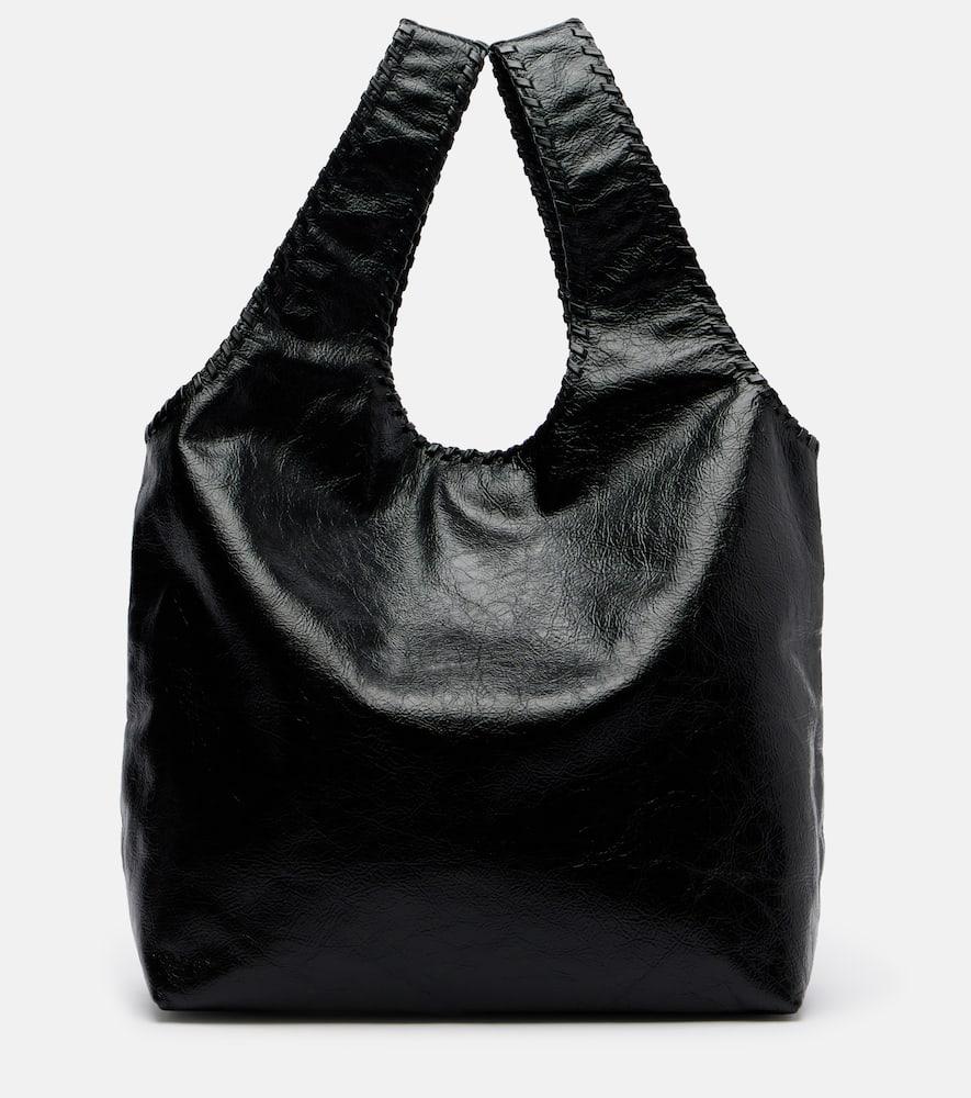 dries van noten march large leather tote bag