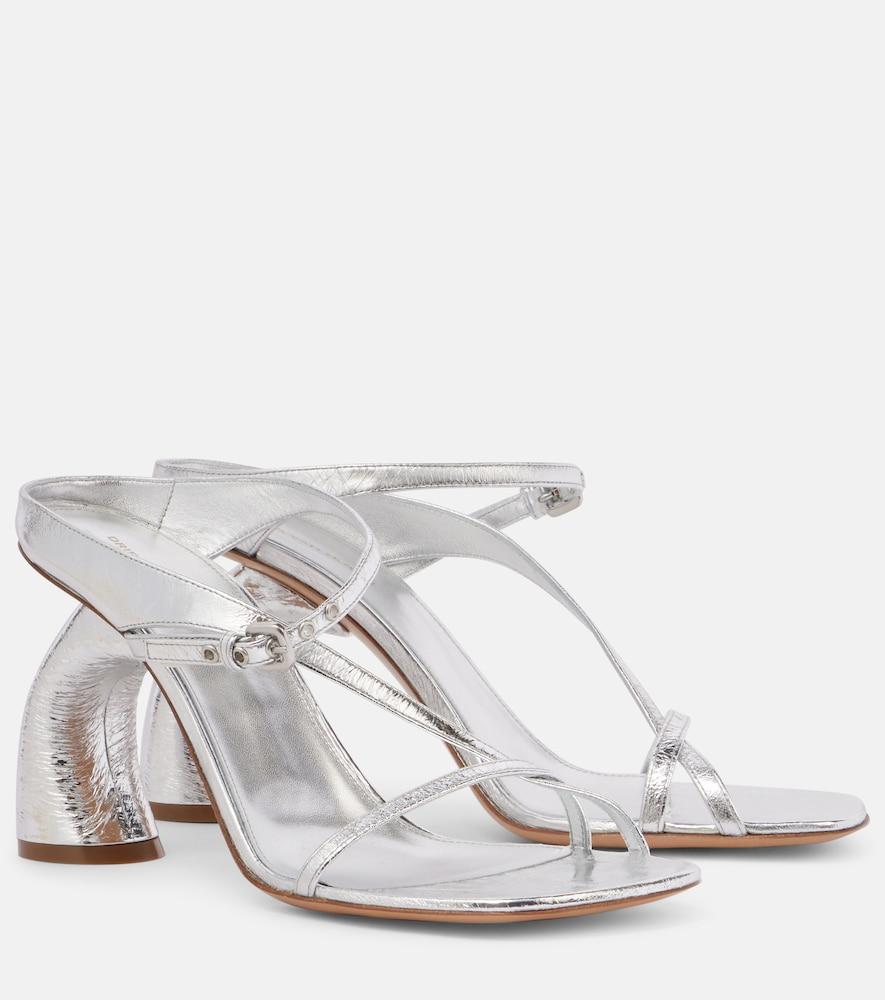 dries van noten metallic patent leather mules