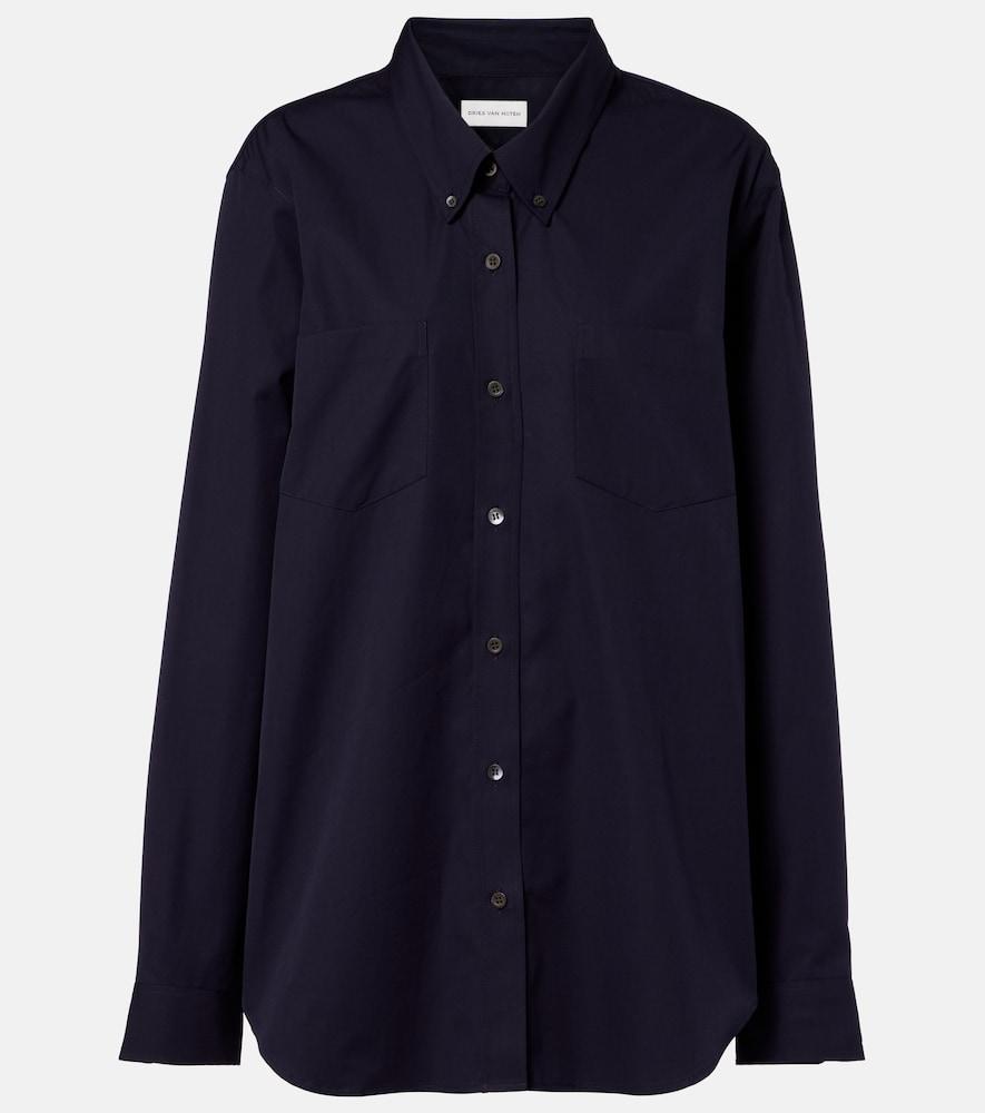dries van noten oversized cotton poplin shirt