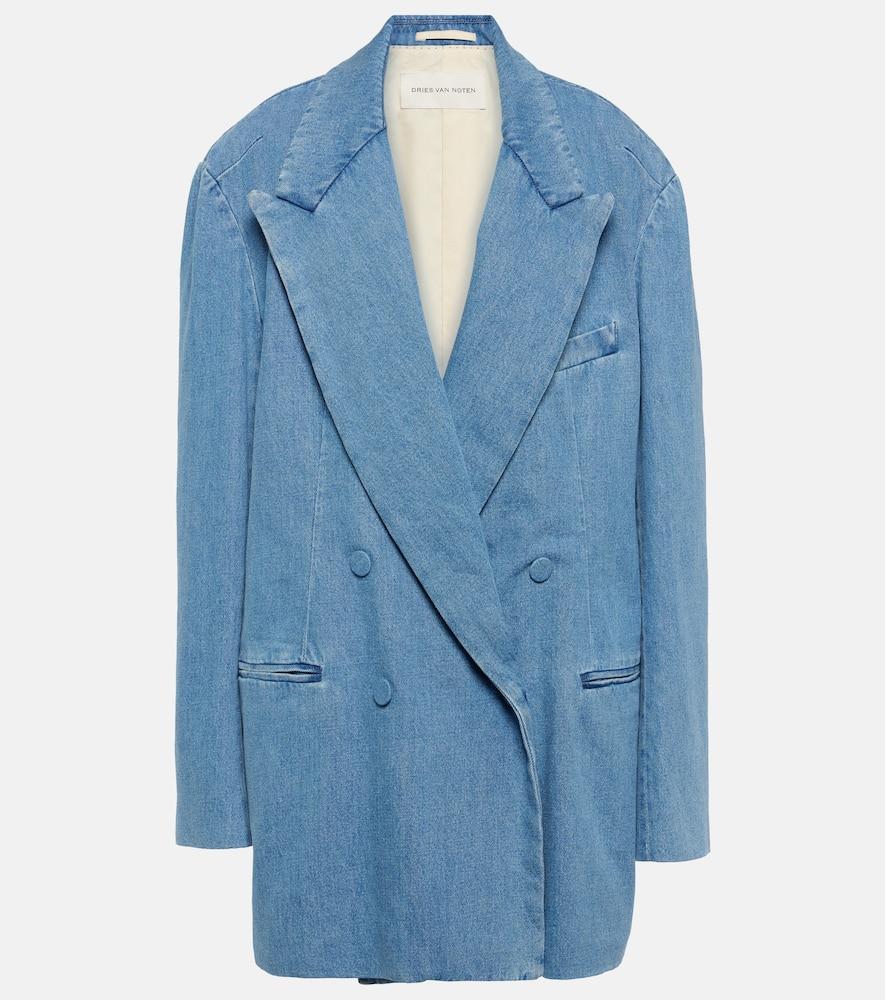 dries van noten oversized denim blazer