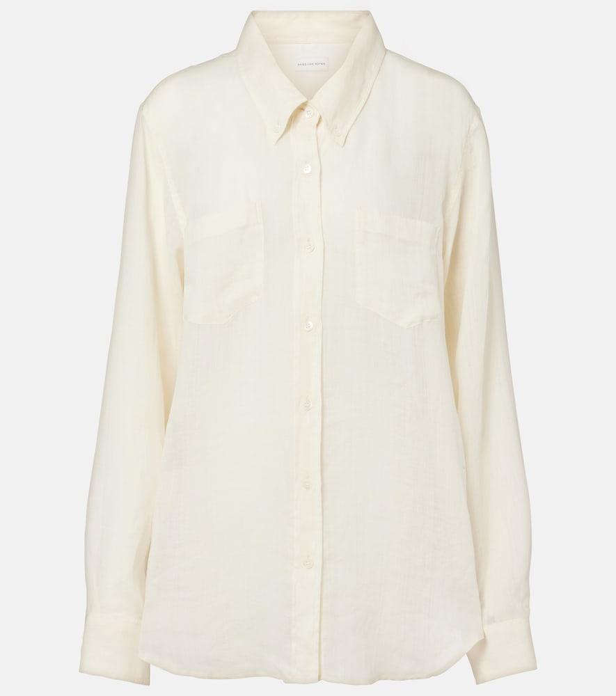 dries van noten oversized ramie shirt