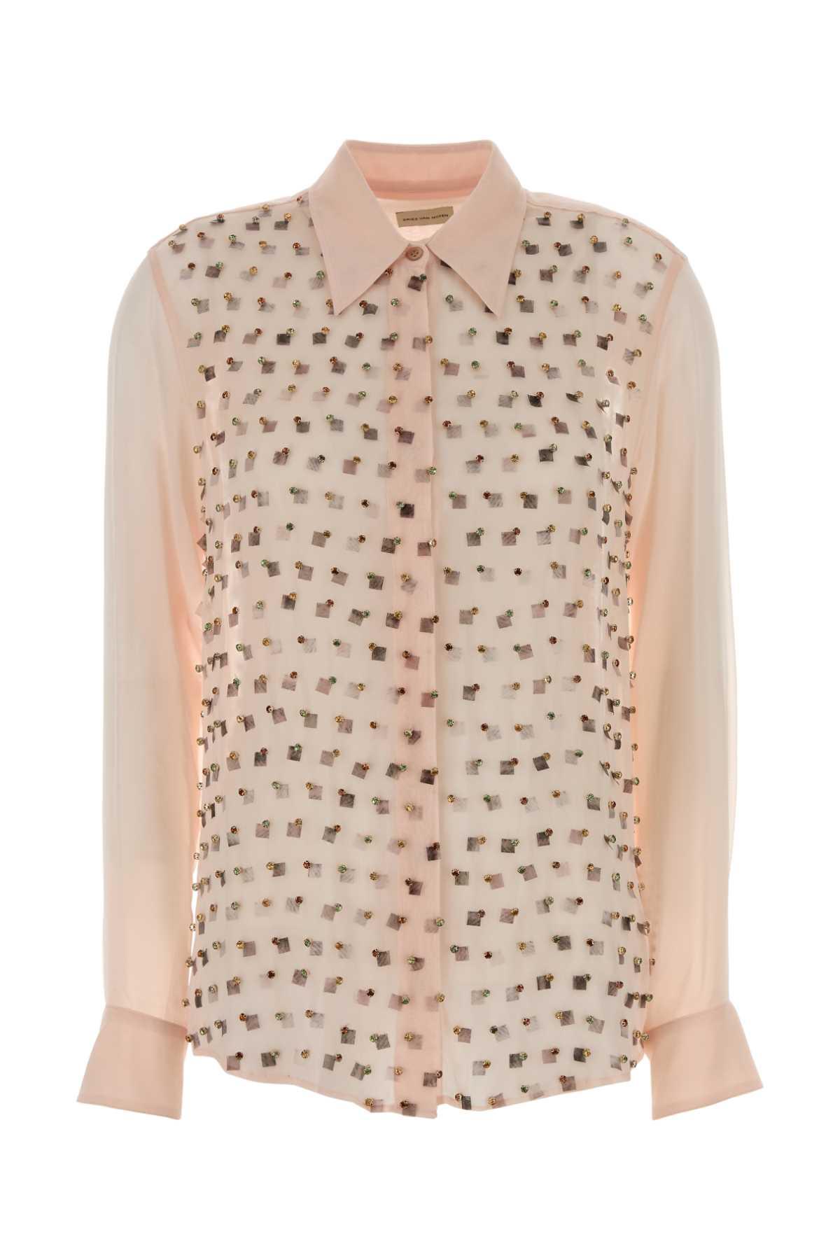 dries van noten pastel pink viscose chowy shirt