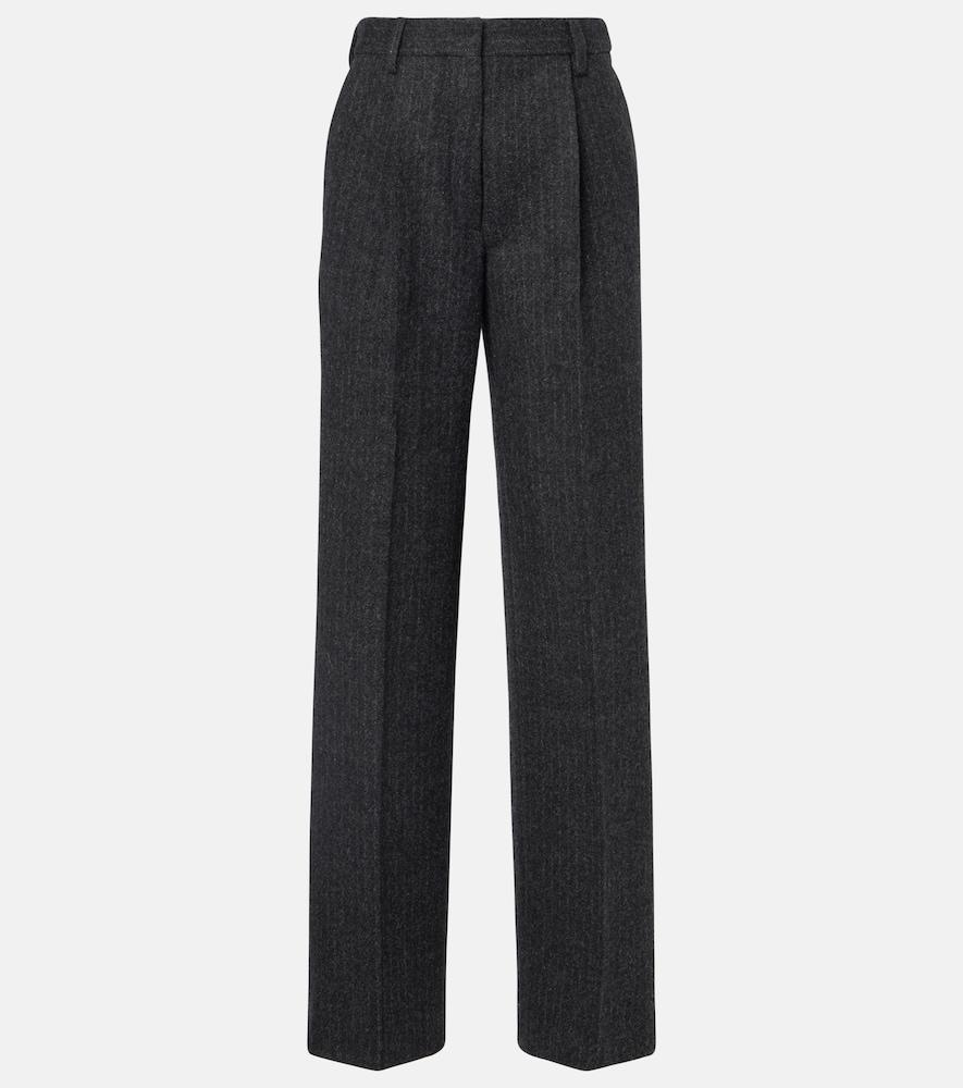 dries van noten pinstriped wool wide