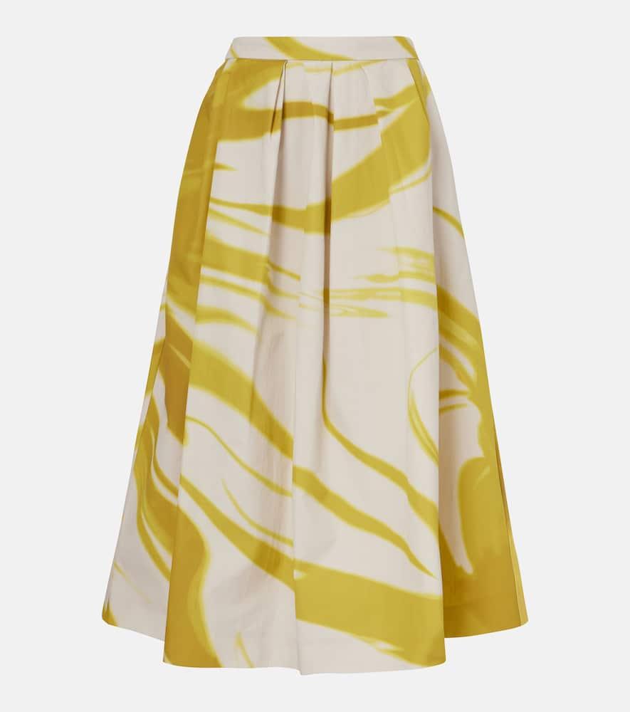 dries van noten printed cotton midi skirt