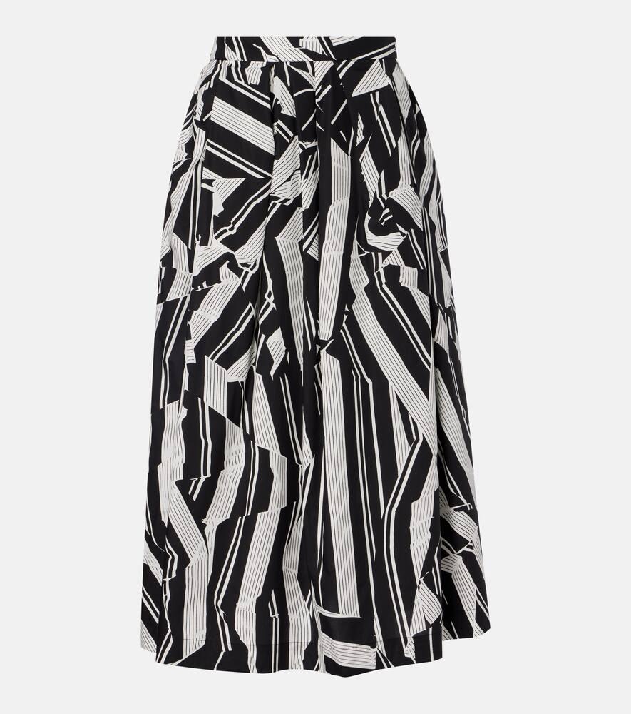 dries van noten printed cotton midi skirt