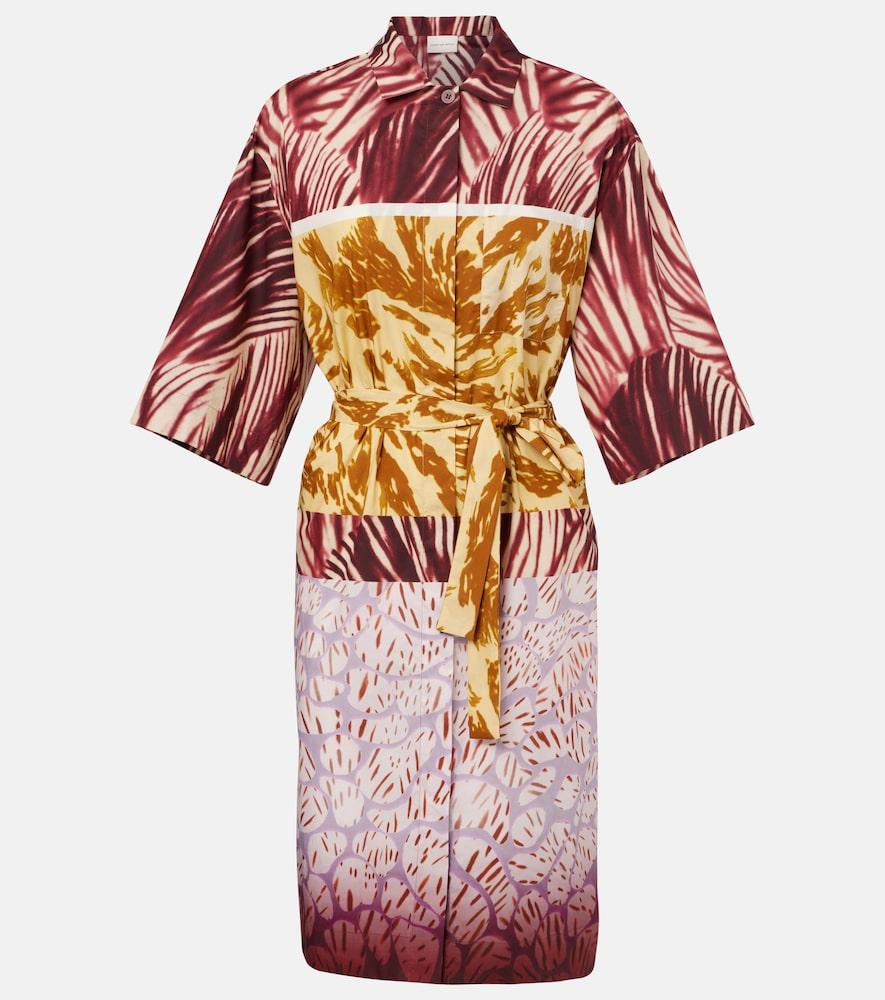 dries van noten printed cotton poplin shirt dress