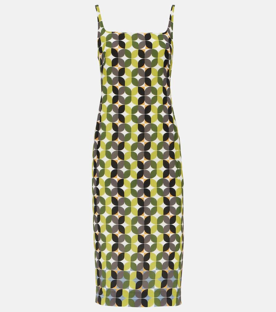 dries van noten printed crêpe midi dress