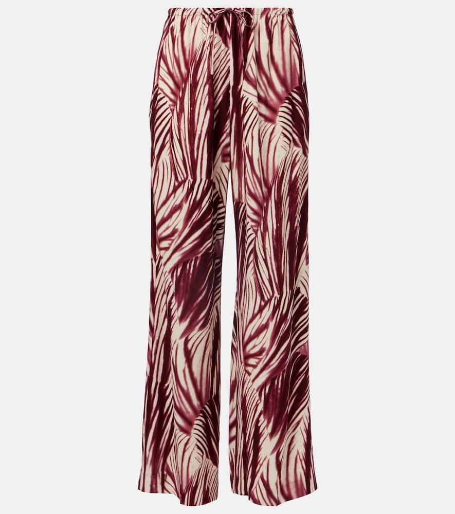 dries van noten printed crêpe wide